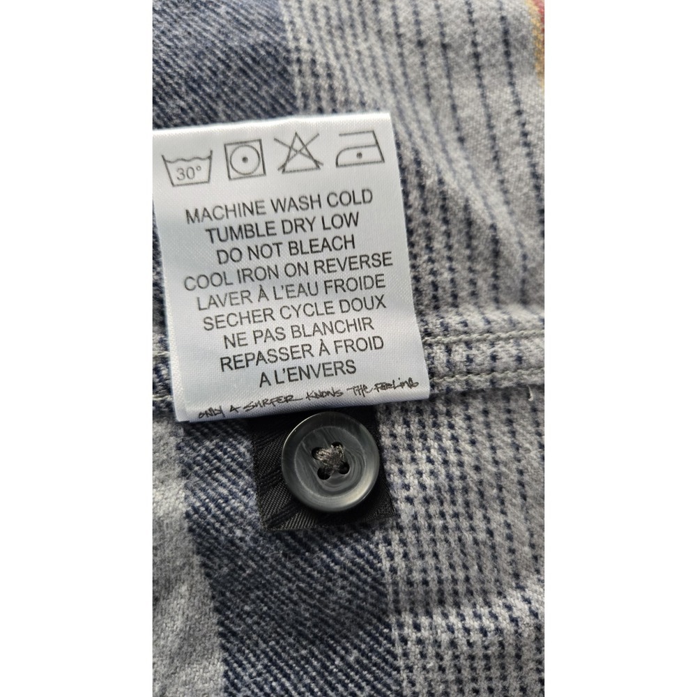 Billabong Hooded Flannel Shacket Men Large Surf Skate Stripe Button Shirt L Tuff - Picture 10 of 10